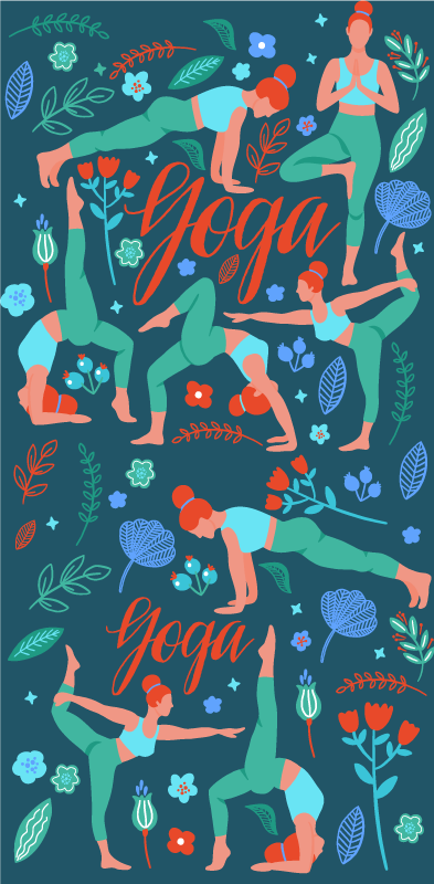Vinyl teppich schlafzimmer für yoga praktizierende frau - TenStickers
