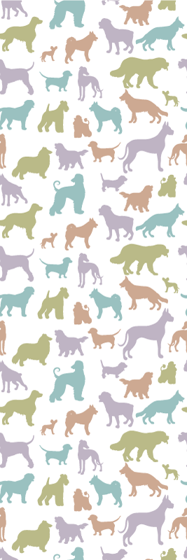 Vinyl teppich schlafzimmer mit hunden in pastellfarben - TenStickers