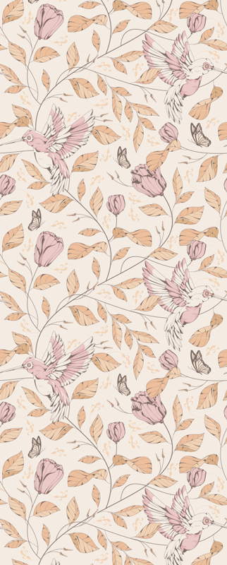 Vinyl teppich schlafzimmer tulpenmuster beige farben - TenStickers