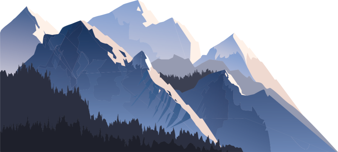 Vinyl teppich natur grauer wald berge und sonne - TenStickers