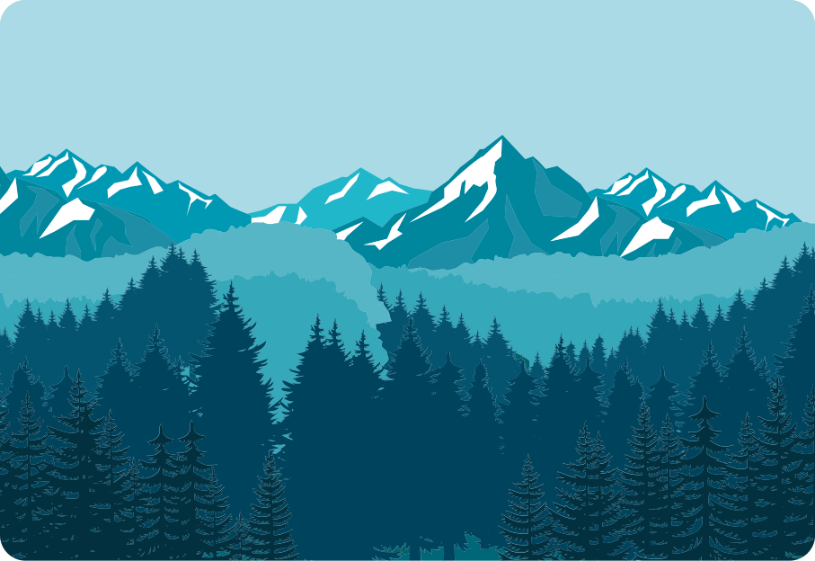 Vinyl teppich natur in voller blauer und grüner landschaft - TenStickers