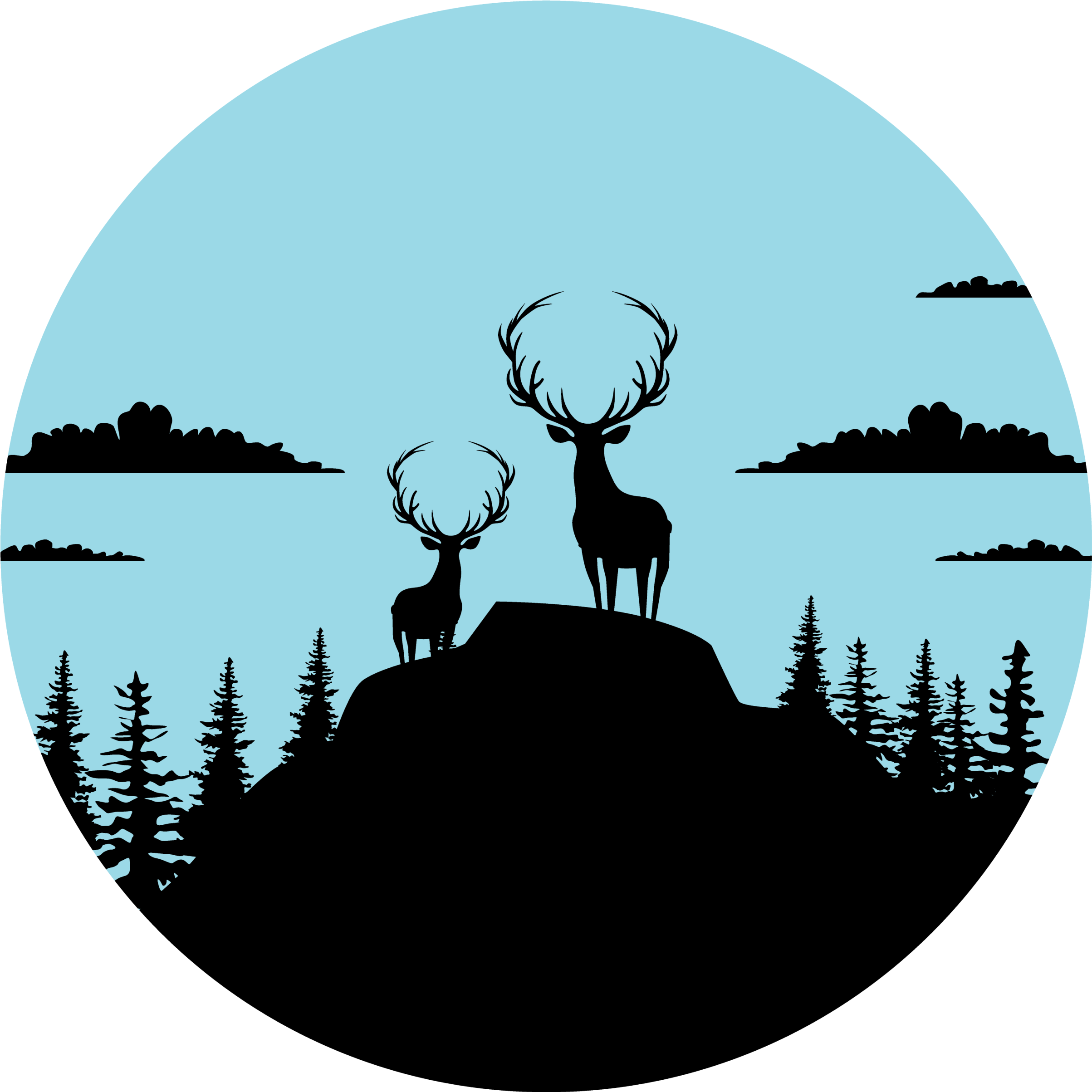 Vinyl teppich natur berg mit rehen - TenStickers