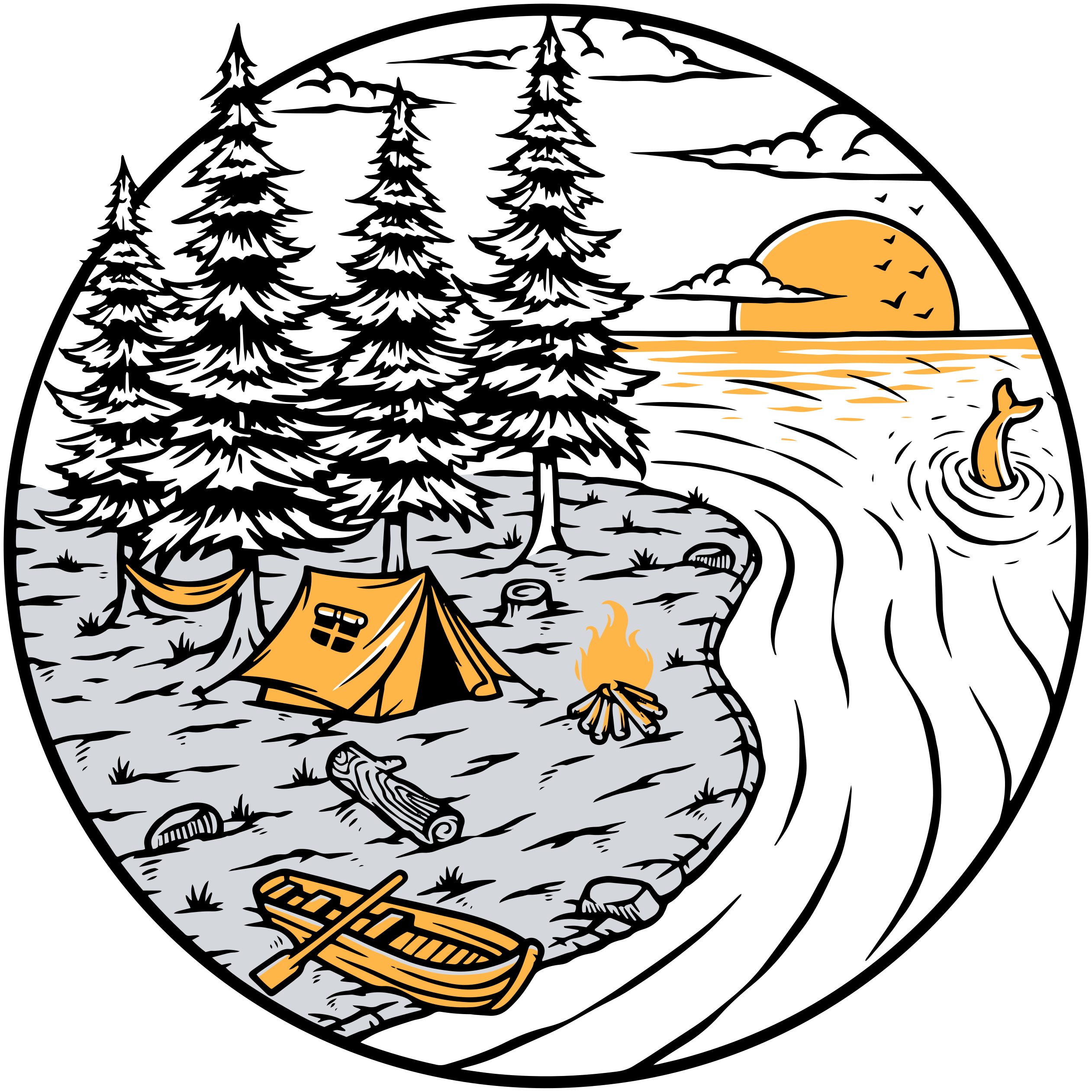 Vinyl teppich natur wohnmobil gelbes landschaftszeichen - TenStickers