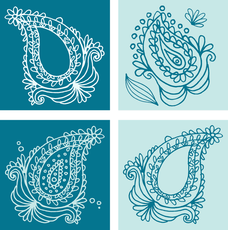 Vinyl teppich natur mit paisleymuster fliesen - TenStickers