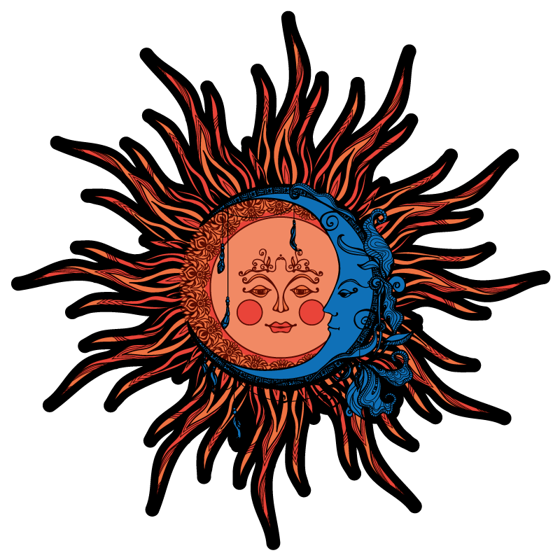 Vinyl teppich natur sonnenmond design - TenStickers