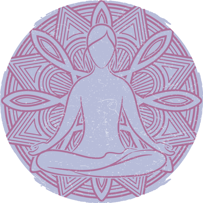 Vinyl teppich natur mit meditativer mandala figur - TenStickers