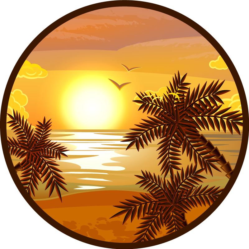 Vinyl teppich natur ruhiger sonnenuntergang blick - TenStickers
