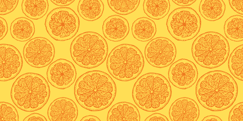 Vinyl teppich natur mit zitrusfrucht-motiv - TenStickers