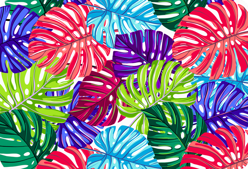Vinyl teppich blumen monstera tropisch - TenStickers