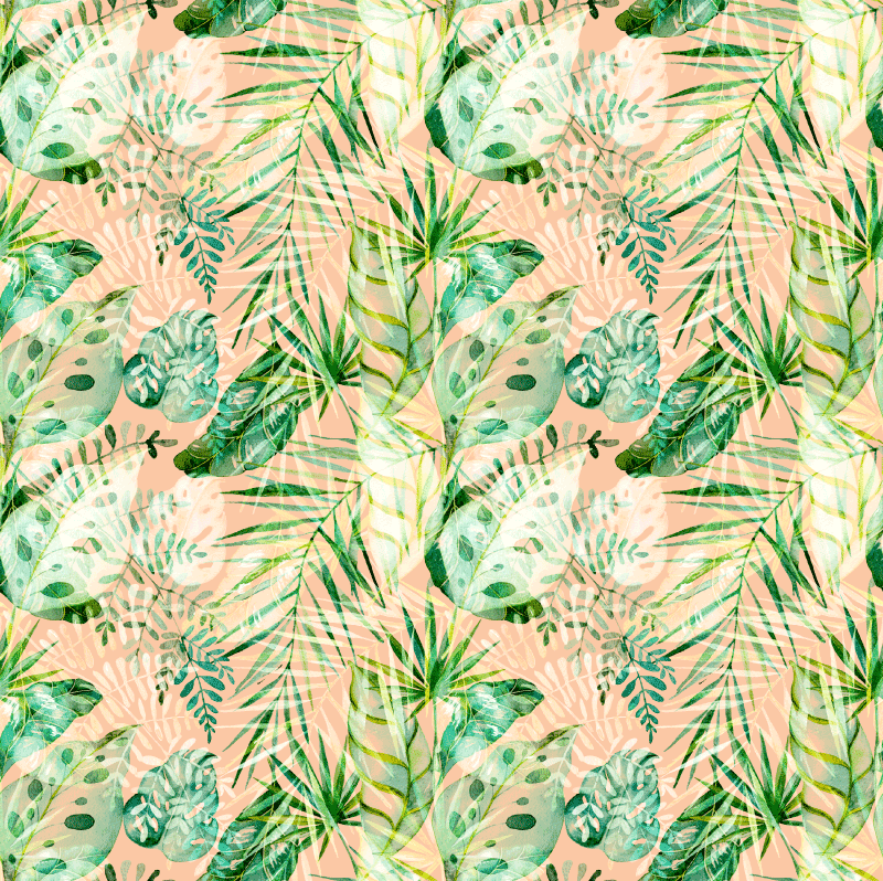 Vinyl teppich blumen im pinken blattdesign - TenStickers