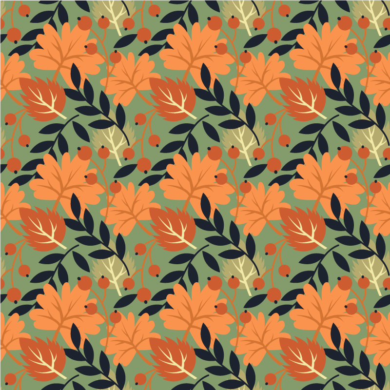 Vinyl teppich blumen im großen design herbstlicher blätter - TenStickers