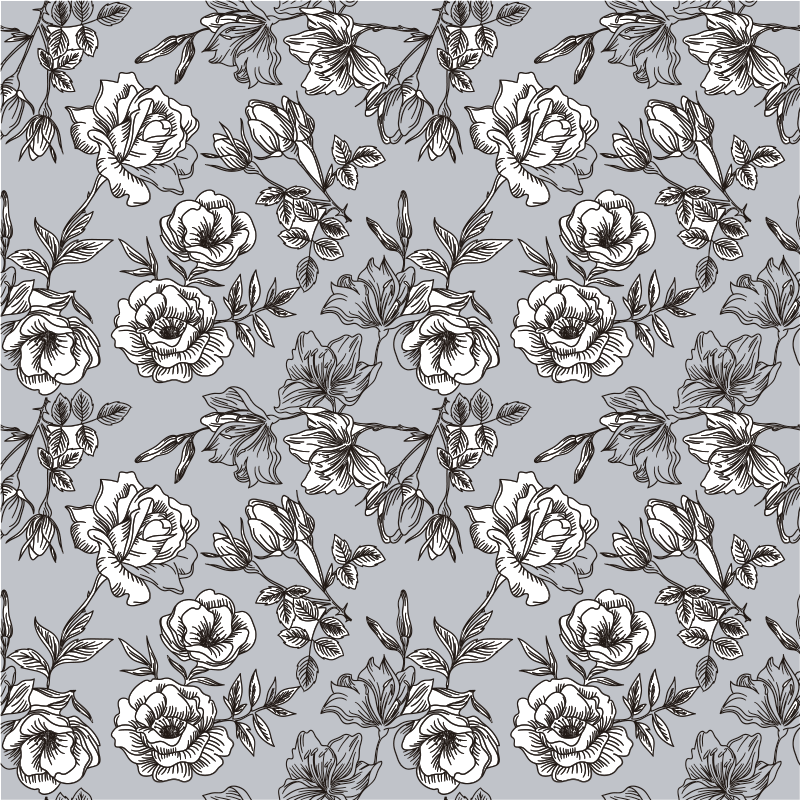 Vinyl teppich blumen mit durchscheinenden blumen - TenStickers