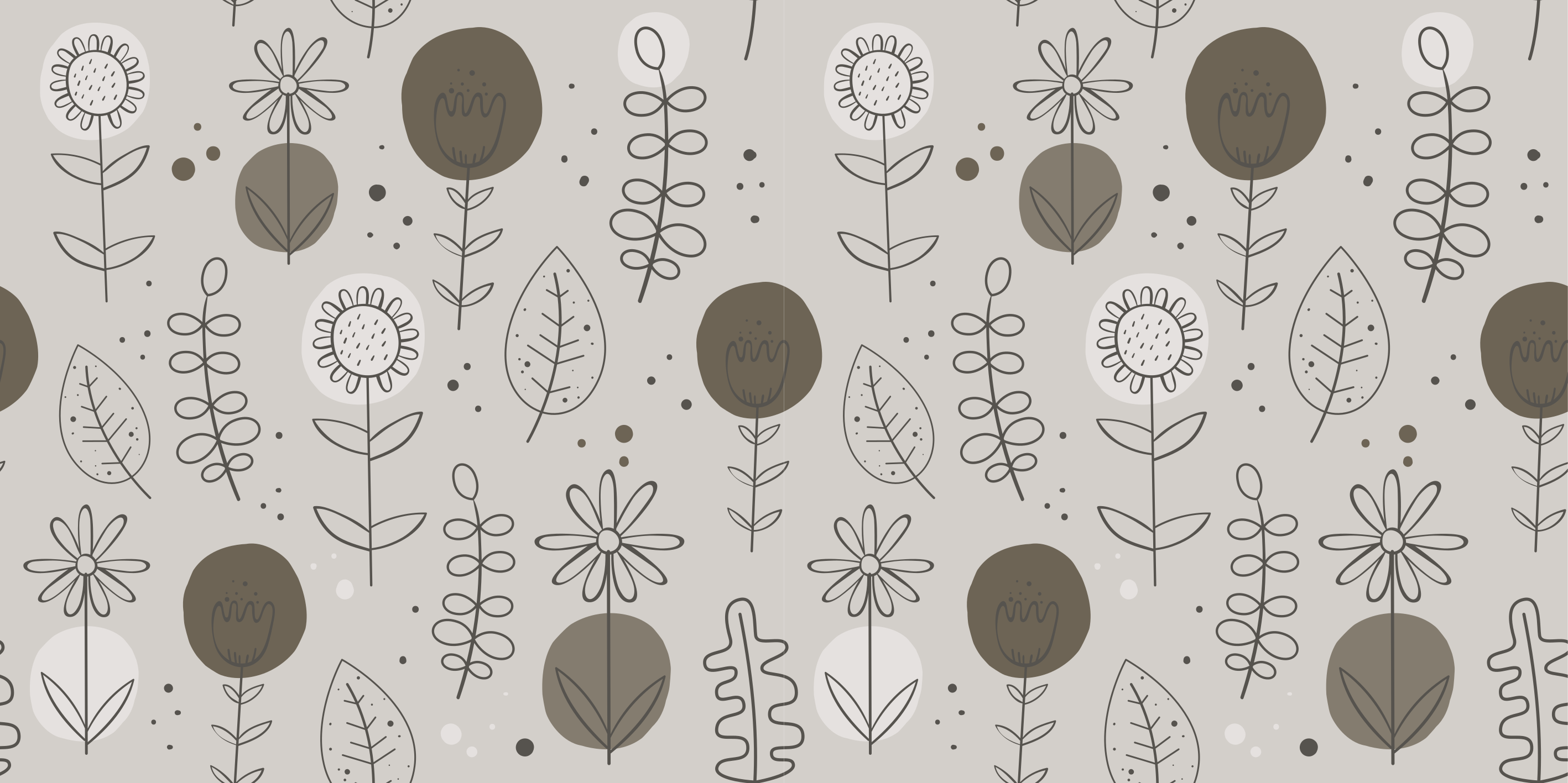 Vinyl teppich blumen im muster natürlicher farben - TenStickers
