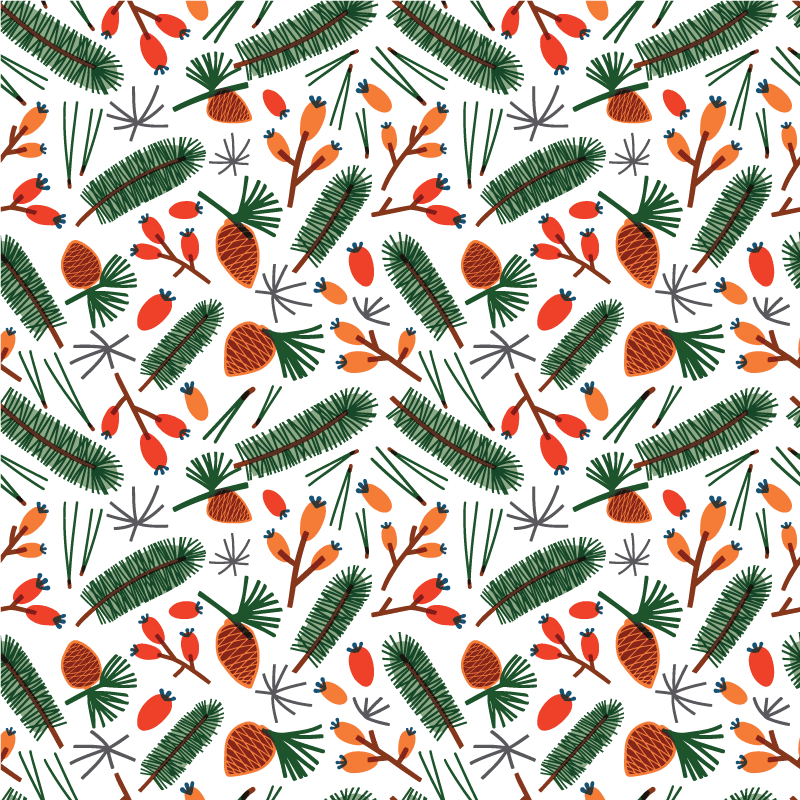 Vinyl teppich blumen mit herbstpflanzenmuster - TenStickers