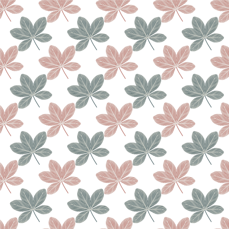 Vinyl teppich blumen in pink und blau blattdesign - TenStickers