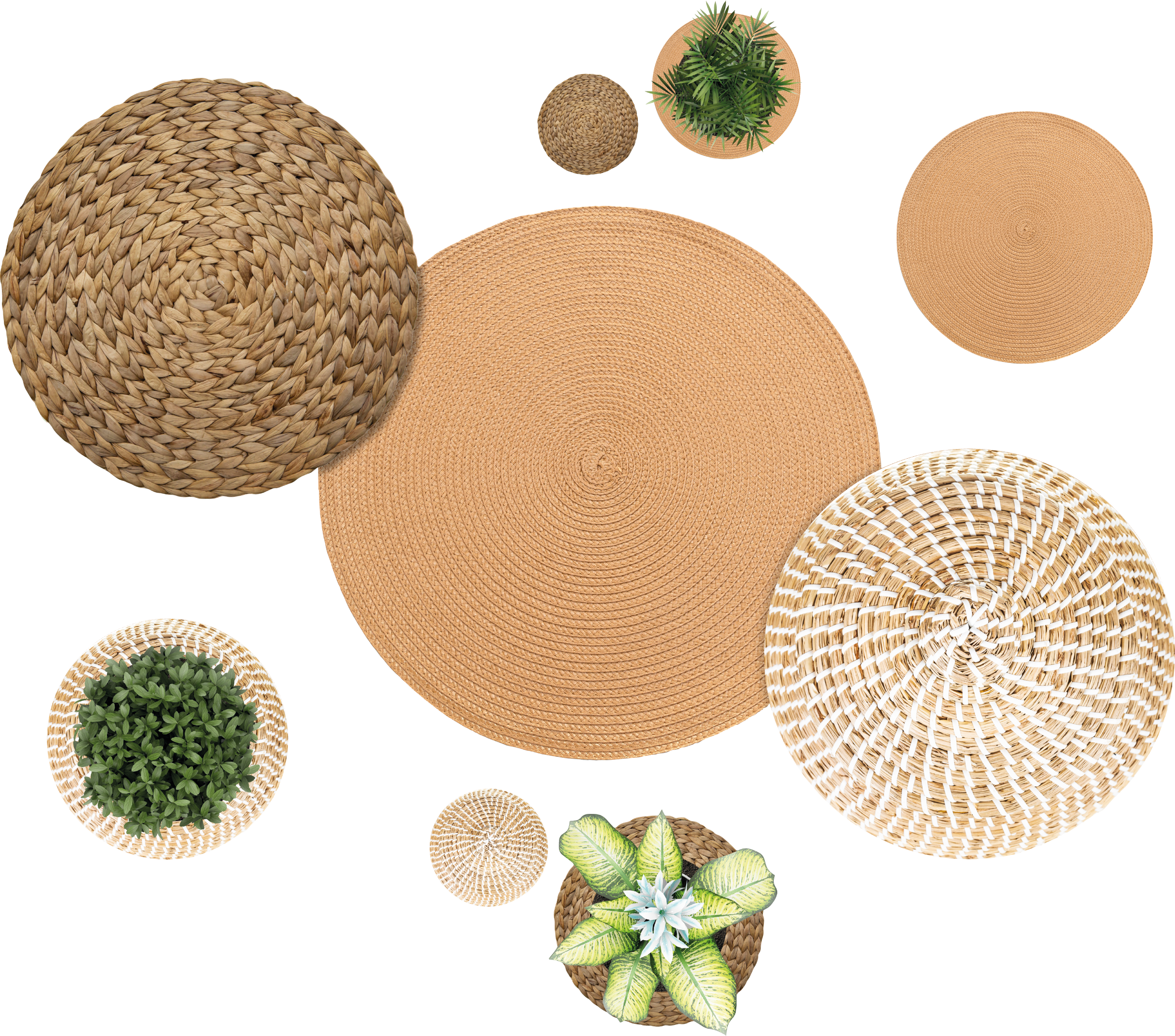 Vinyl teppich blumen garten und korb - TenStickers
