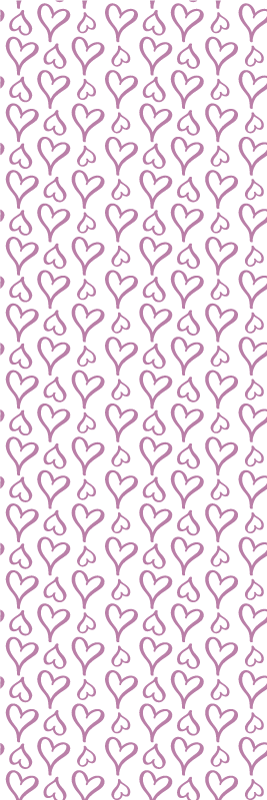 Vinyl teppich schlafzimmer mit pinken herz-icons - TenStickers