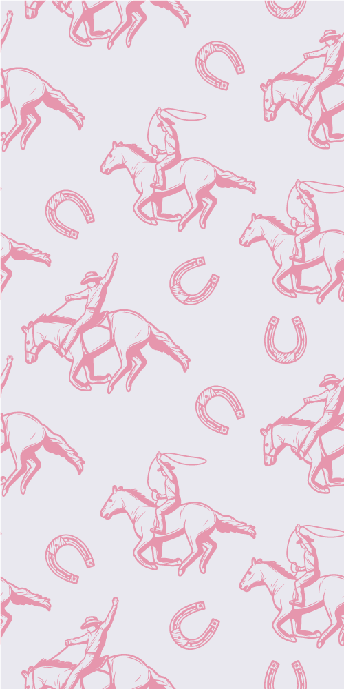 Vinyl teppich schlafzimmer mit pinkem cowboypferdemuster - TenStickers