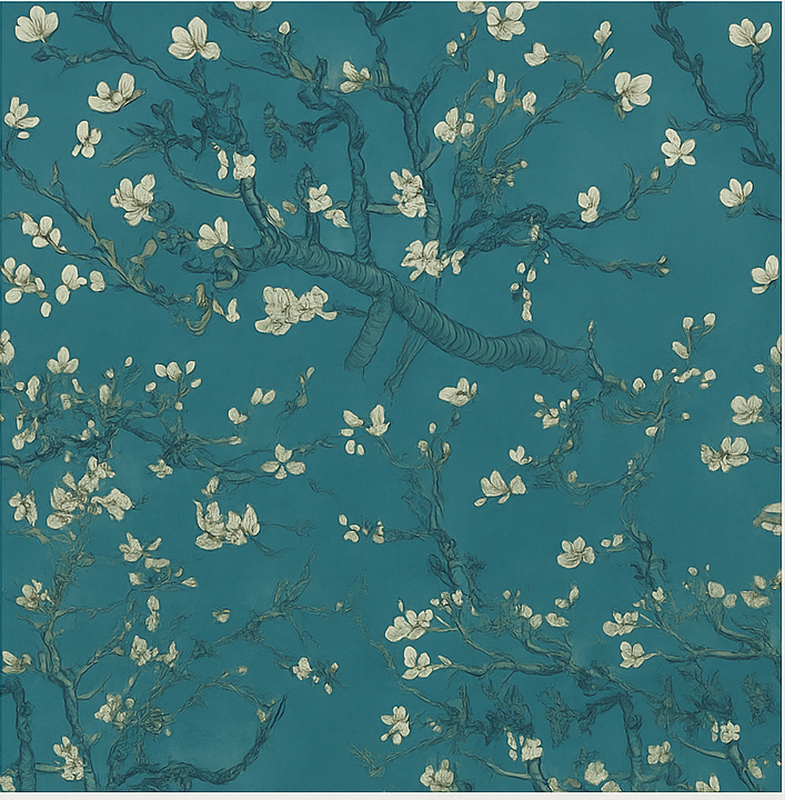 Vinyl teppich schlafzimmer mit dunkelblauem baumdesign - TenStickers