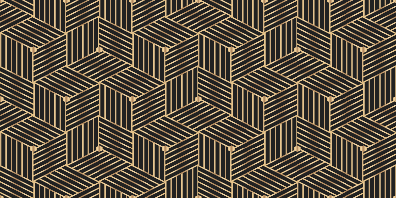 Vinyl teppich geometrisch mit goldenem dekormuster - TenStickers
