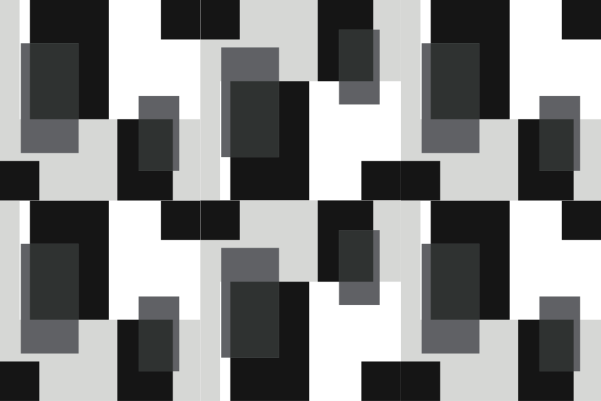 Vinyl teppich geometrisch in schwarz-weiß farbblöcken - TenStickers