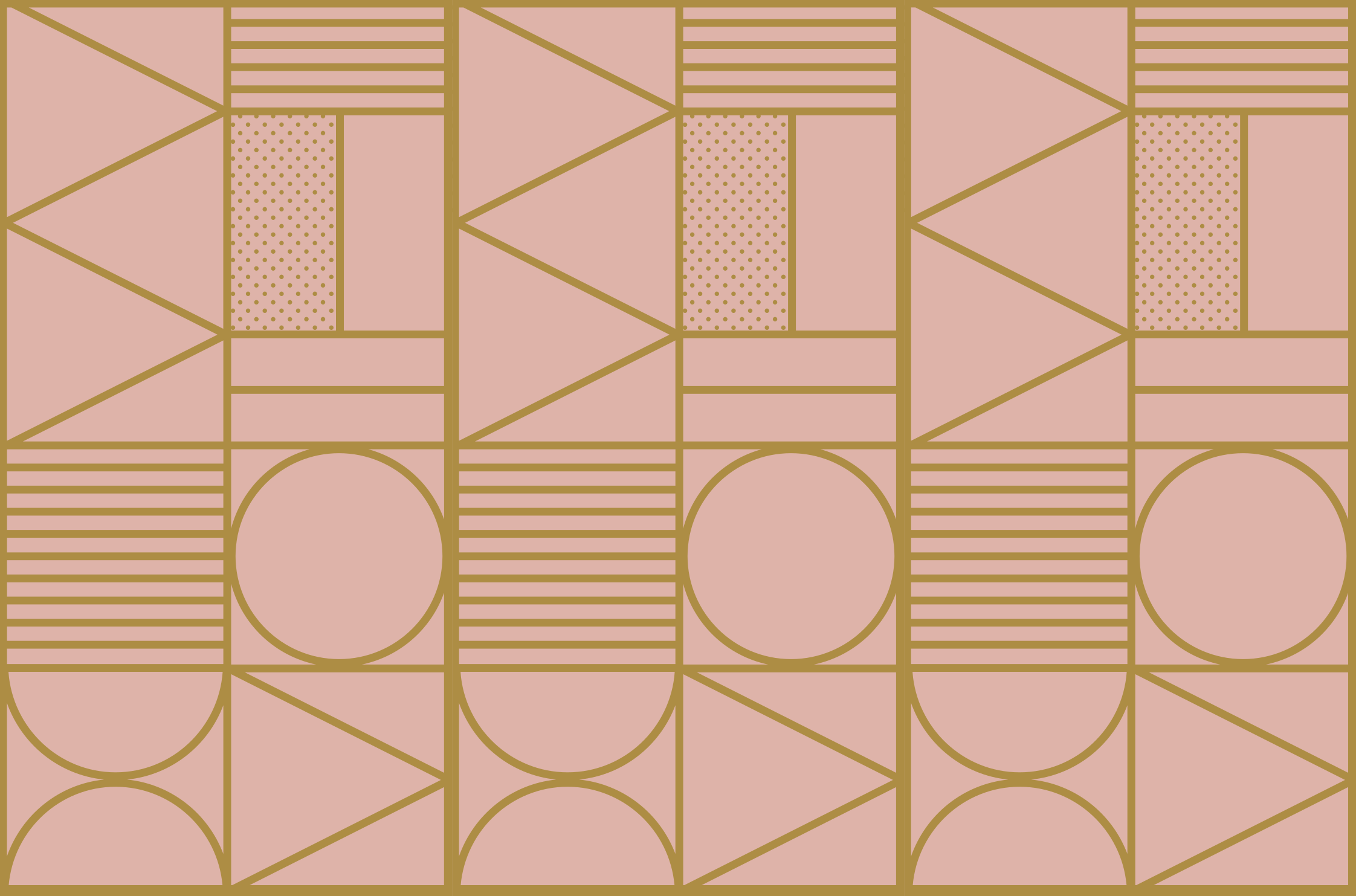 Vinyl teppich geometrisch in gold und rosa - TenStickers