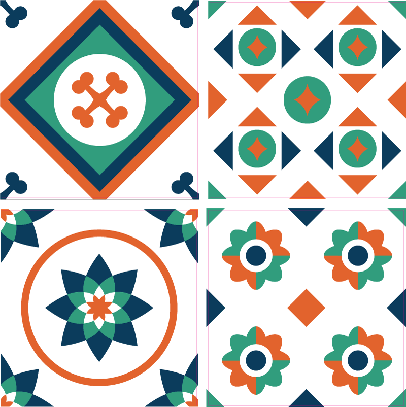 Vinyl teppich geometrisch fliesenmuster - TenStickers
