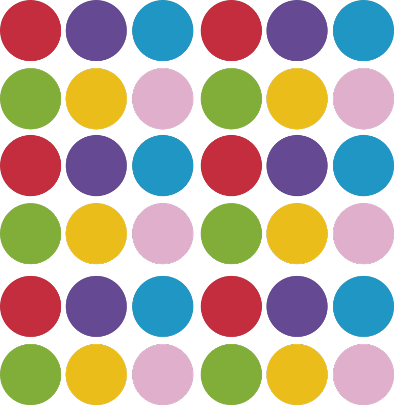 Vinyl teppich geometrisch mit buntem kreismuster - TenStickers