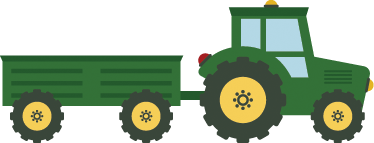 Vinyl teppich kinder grüner traktor und wagen - TenStickers