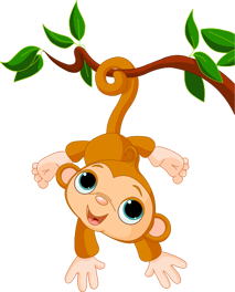 Vinyl teppich kinder glücklicher kleiner affe - TenStickers