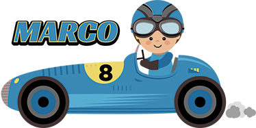 Vinyl teppich kinder formel 1 auto mit namen - TenStickers