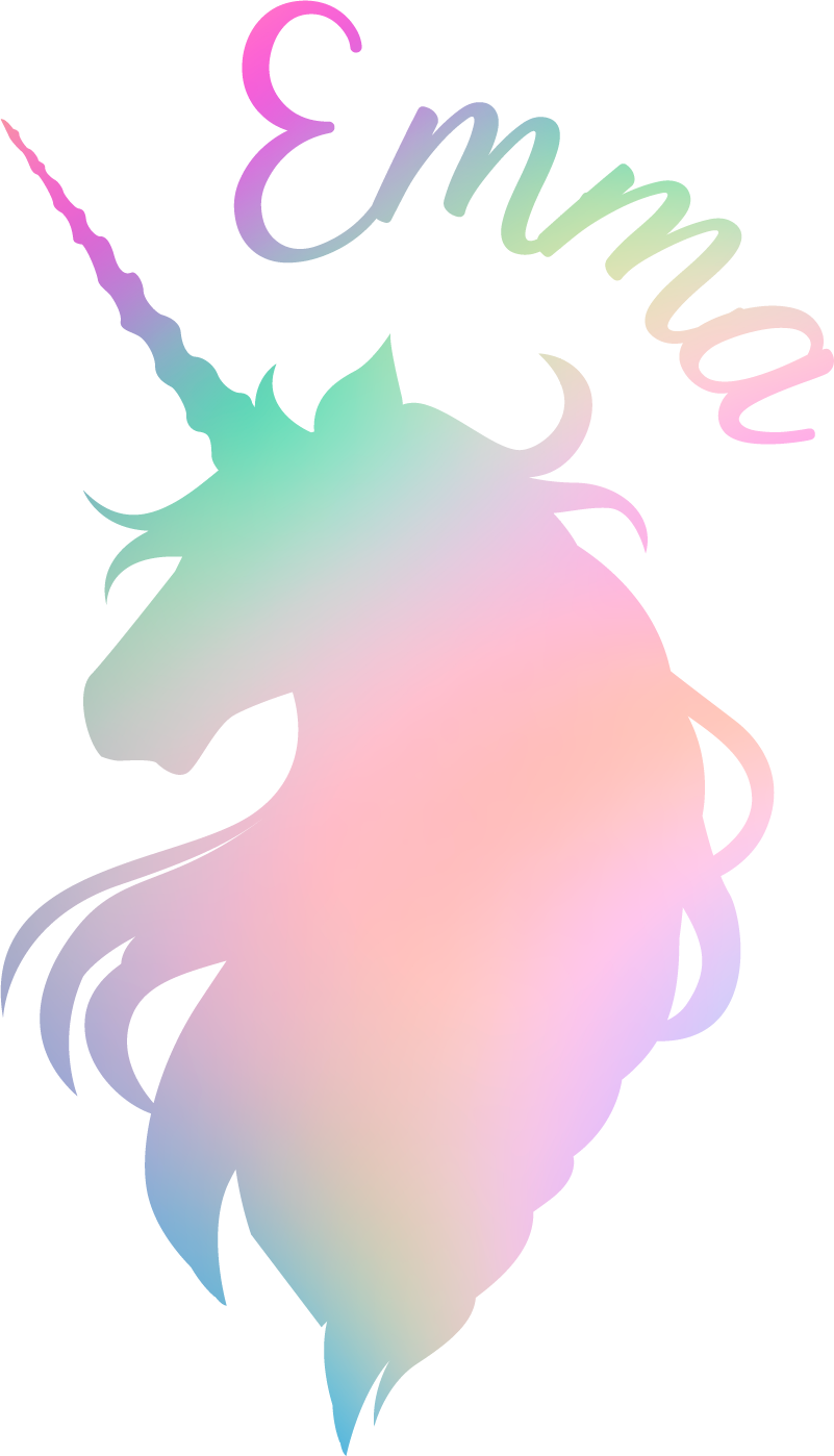 Vinyl teppich kinder personalisierbares einhornmotiv - TenStickers