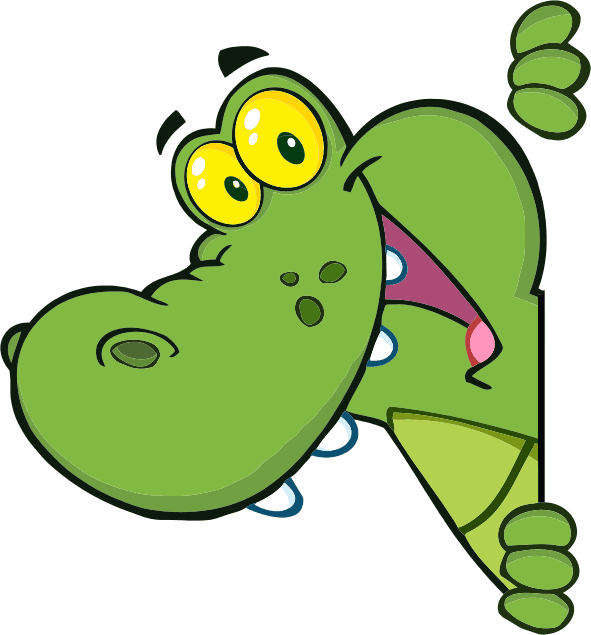 Vinyl teppich kinder grünes glückliches krokodil - TenStickers