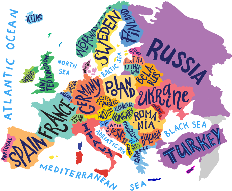 Vinyl teppich kinder europa karte für kinder - TenStickers