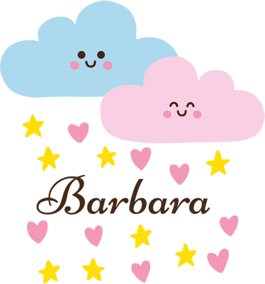 Vinyl teppich kinder wolke in blau und rosa mit name - TenStickers