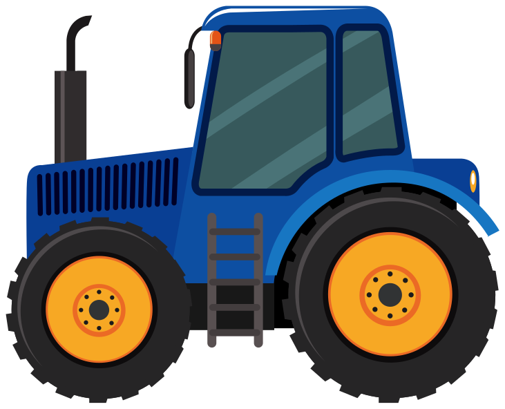 Vinyl teppich kinder blauer traktor - TenStickers