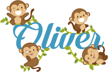 Vinyl teppich kinder mit affenmotiven - TenStickers