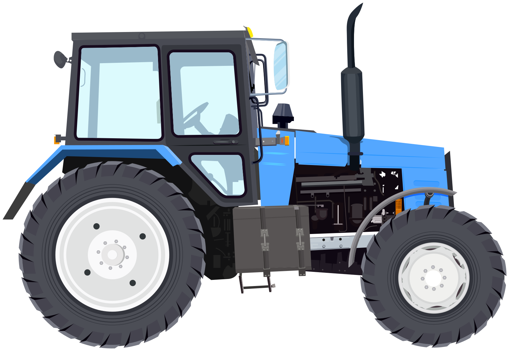 Vinyl teppich kinder blauer moderner traktor - TenStickers