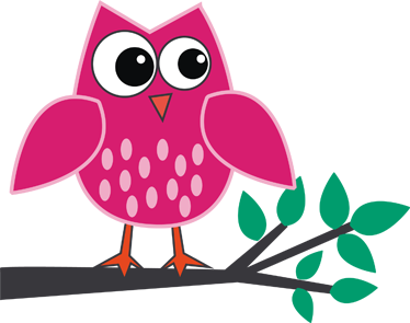 Vinyl teppich kinder pinke eule auf einem ast - TenStickers