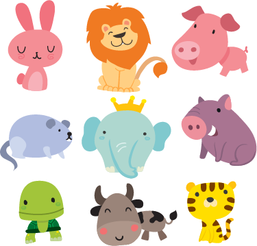 Vinyl teppich kinder mit tierstickern - TenStickers