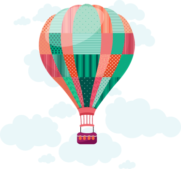 Vinyl teppich kinder mit patchwork luftballon - TenStickers