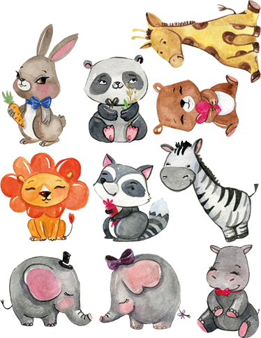 Vinyl teppich kinder mit dschungel tierstickern - TenStickers