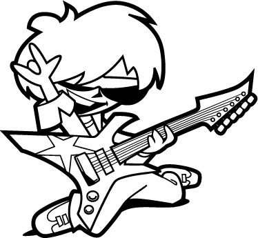 Vinyl teppich kinder teenager mit gitarre - TenStickers