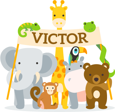 Vinyl teppich kinder mit willkommenen tieren - TenStickers