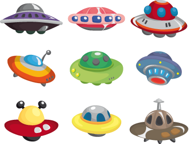 Vinyl teppich kinder mit ufo aufkleber kollektion - TenStickers