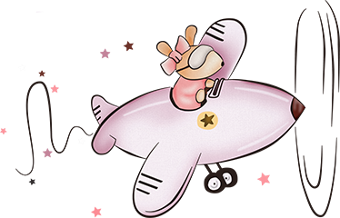 Vinyl teppich kinder kleine maus im flugzeug - TenStickers