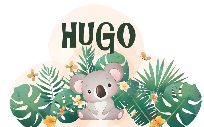Vinyl teppich kinder süßer koala für jungen mit namen - TenStickers