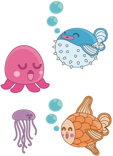 Vinyl teppich kinder mit fischmotiven aufkleber - TenStickers
