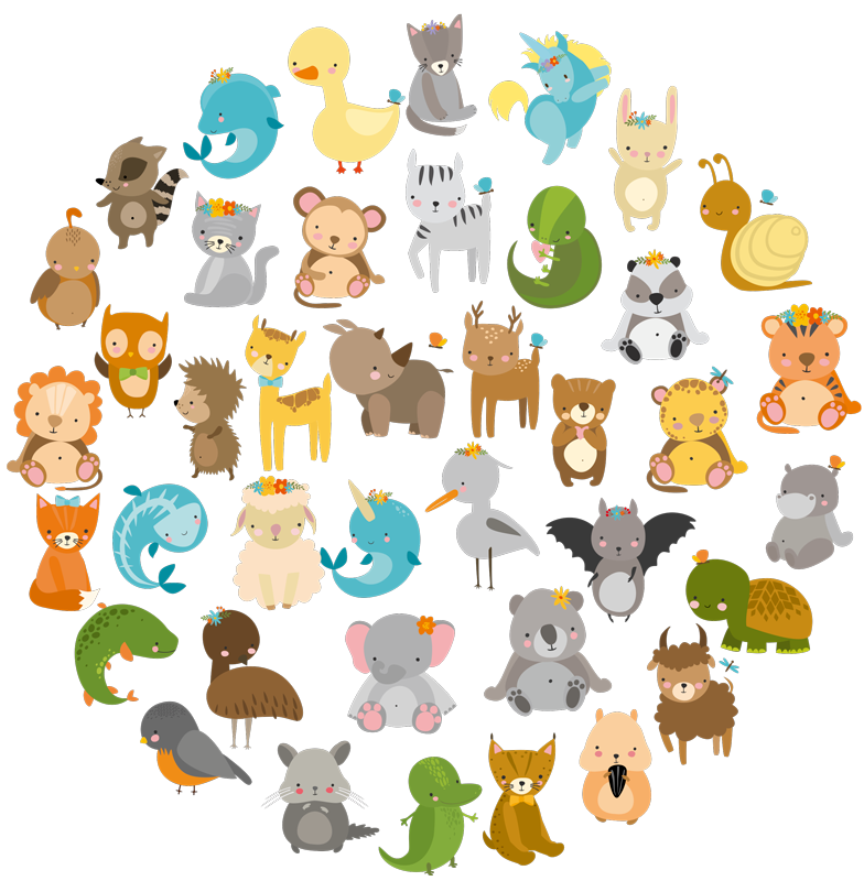 Vinyl teppich kinder mit meinen zoo tieren - TenStickers