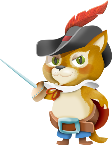 Vinyl teppich kinder mit dem gestiefelten kater - TenStickers